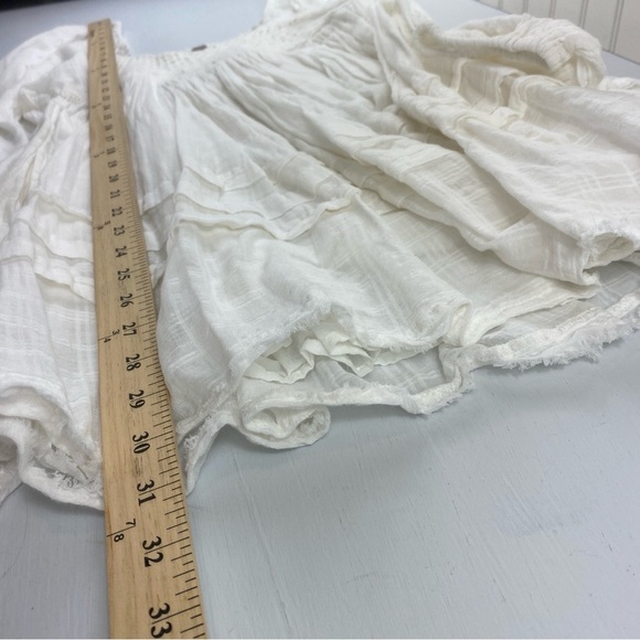 Free People Ari Mini Ivory 100% Cotton Gauze Cottage Boho Mini Dress Sz XS - Picture 9 of 13